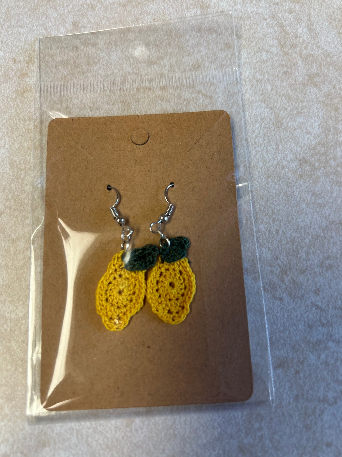Lemon crochet earrings